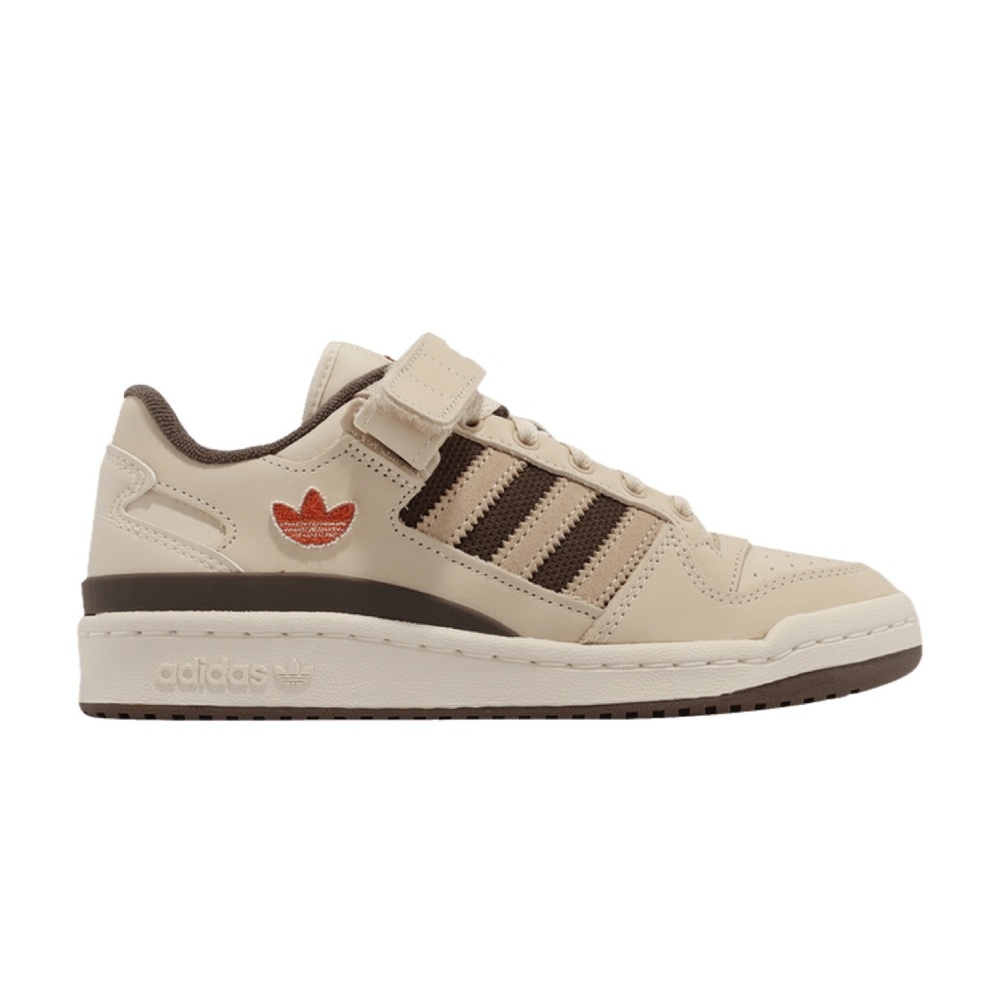 SOLD Adidas Cream and Brown Casual Sneakers. Women’s Forum Low ‘Ecru Tint’